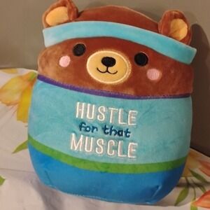 Squishmallows Baron the Bear Hustle For That Muscle 8 Inch Fitness Plush Toy